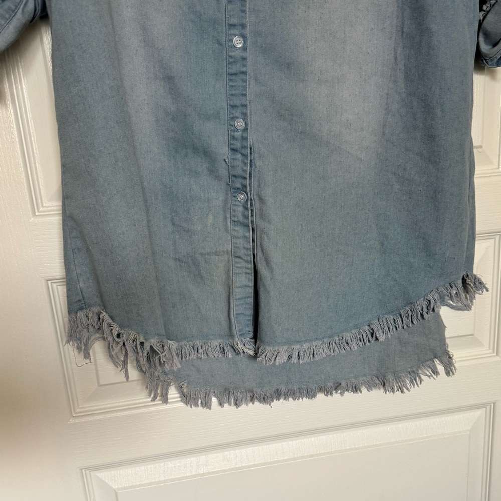 Francis Cabrel Women’s Blue Denim Collared Dress Size Medium - Picture 4 of 8
